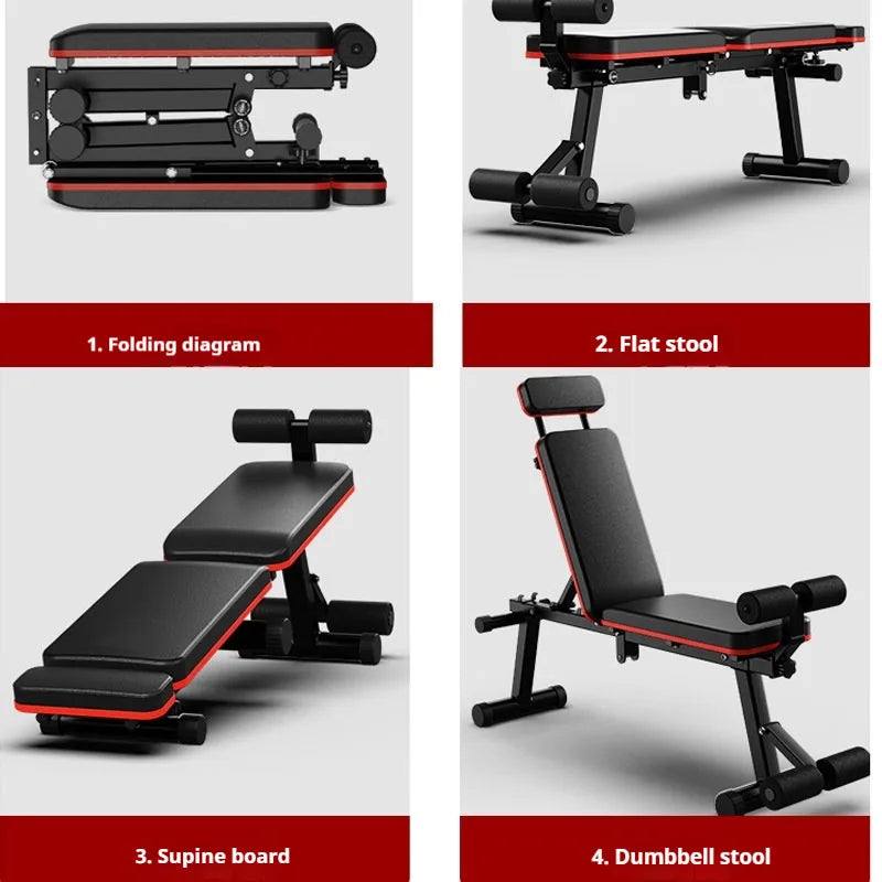 Multifunctional Folding Fitness Bench Stool