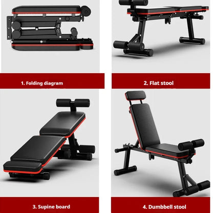 Multifunctional Folding Fitness Bench Stool
