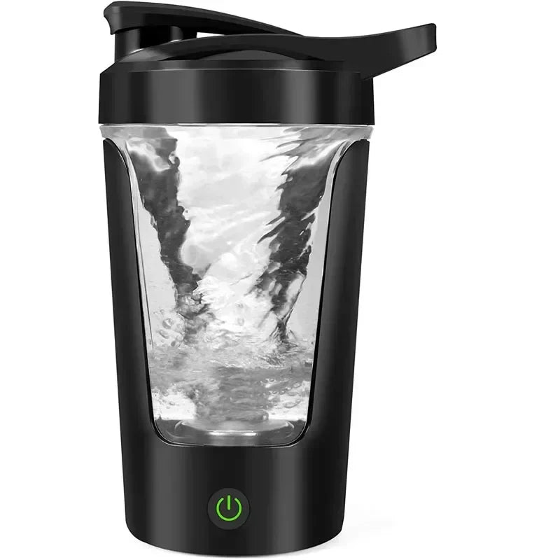 Portable Electric Protein Shaker Bottle 450ML Self-Mixing Blender Cup Black